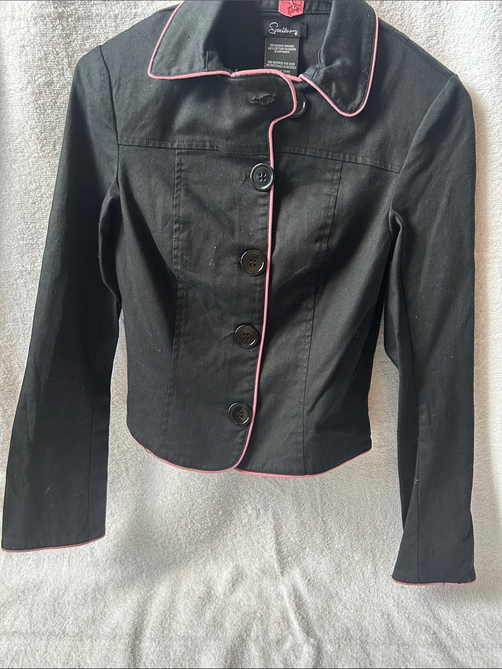 Studio M Black Jacket with Pink Trim